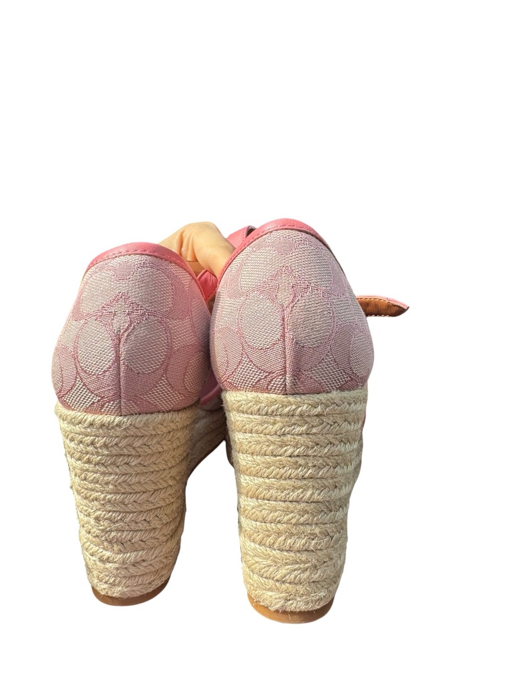 NEW Coach Pink Espadrille Heels - Picture 6 of 7